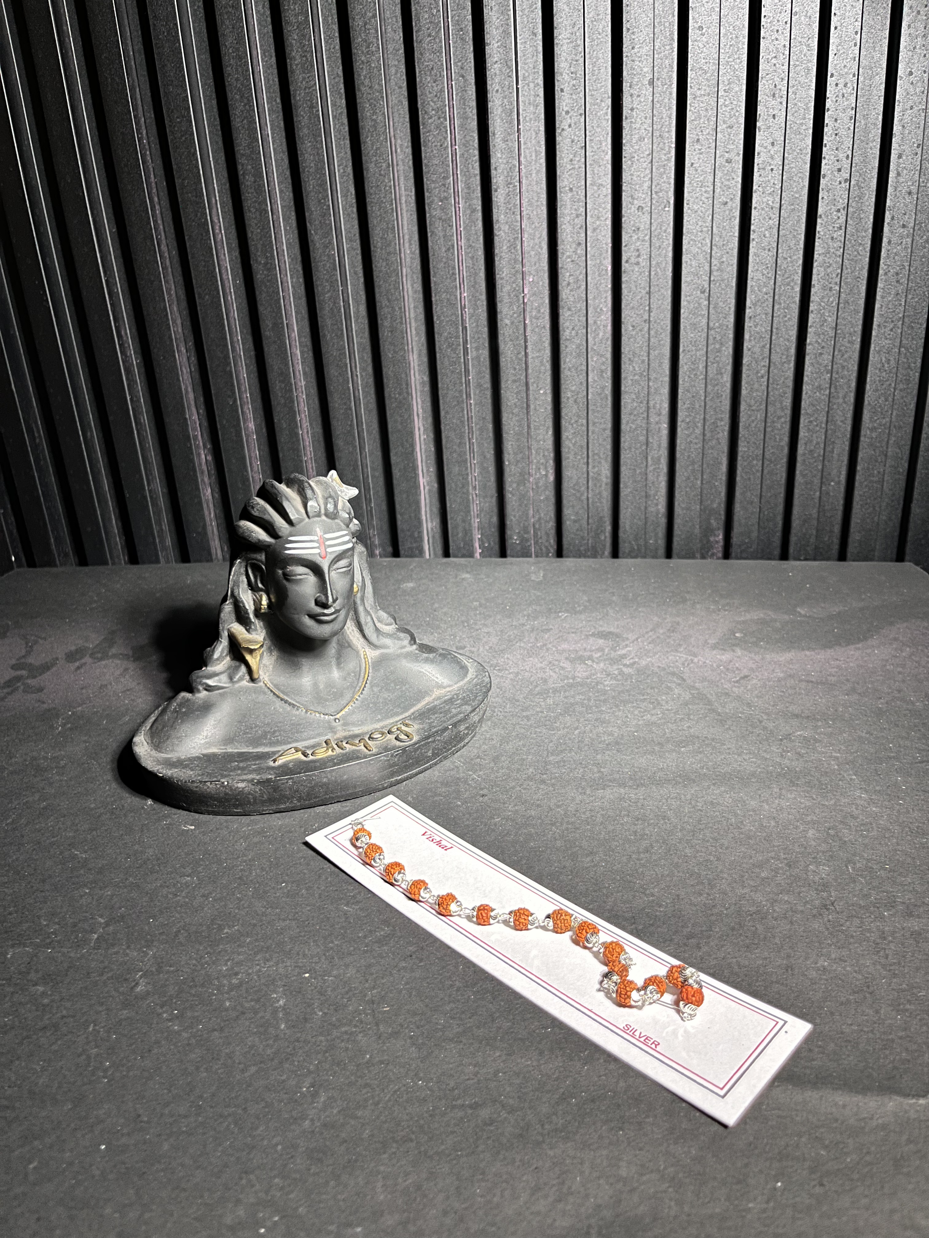 Rudraksha Silver Capping Bracelet